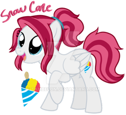 Size: 600x544 | Tagged: safe, artist:tambelon, oc, oc only, oc:snow cone, pegasus, pony, base used, female, mare, solo, watermark