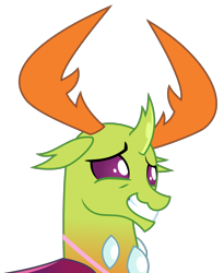 Size: 3522x4297 | Tagged: safe, artist:sketchmcreations, thorax, changedling, changeling, celestial advice, :3, absurd resolution, adorkable, cute, dork, floppy ears, king thorax, more fun than it sounds, sheepish grin, simple background, solo, that was fast, thorabetes, transparent background, vector