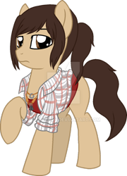 Size: 600x834 | Tagged: safe, artist:tambelon, earth pony, pony, beyond two souls, crossover, female, jodie holmes, mare, ponified, solo, watermark