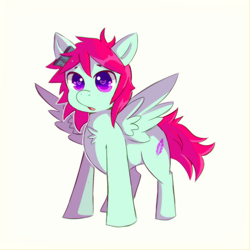 Size: 900x900 | Tagged: safe, artist:lupeylycan, oc, oc only, pegasus, pony, heart eyes, wingding eyes