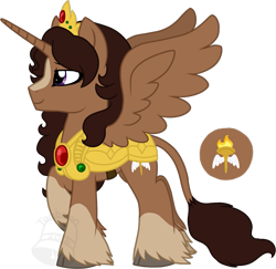 Size: 925x900 | Tagged: safe, artist:tambelon, oc, oc only, oc:princess liberty bell, alicorn, pony, armor, female, filly, jewelry, next generation, offspring, parent:oc:king bray, parent:twilight sparkle, parents:canon x oc, solo, tiara, unshorn fetlocks, watermark