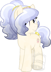 Size: 504x700 | Tagged: safe, artist:tambelon, oc, oc only, oc:opalescent pearl, crystal pony, pony, female, mare, solo, watermark