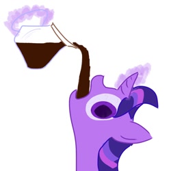 Size: 1000x1000 | Tagged: safe, artist:sixthousandbees, twilight sparkle, pony, 30 minute art challenge, coffee, solo