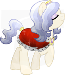 Size: 593x687 | Tagged: safe, artist:tambelon, oc, oc only, oc:opalescent pearl, crystal pony, pony, cape, clothes, female, mare, solo, watermark