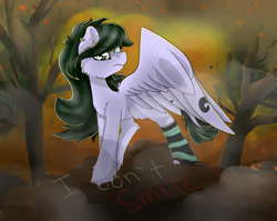 Size: 1889x1500 | Tagged: safe, artist:biskhuit, oc, oc only, pegasus, pony, clothes, female, mare, socks, solo, striped socks, tree