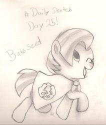 Size: 1410x1660 | Tagged: safe, artist:silversthreads, babs seed, daily sketch, female, filly, sketch, solo, traditional art