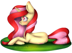 Size: 4200x3100 | Tagged: safe, artist:yeadatchantilly, oc, oc only, pony, unicorn, absurd resolution, female, mare, prone, simple background, solo, transparent background