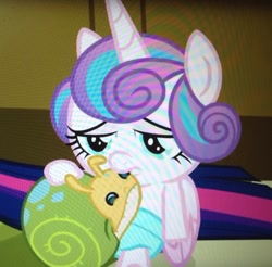 Size: 951x935 | Tagged: safe, screencap, princess flurry heart, whammy, pony, a flurry of emotions, bored, cropped, diaper, solo