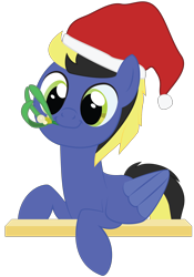 Size: 2000x2865 | Tagged: safe, artist:mintysketch, oc, oc only, oc:cloak, pegasus, pony, to saddlebags and back again, hat, minty's christmas ponies, mistletoe, santa hat, simple background, solo, transparent background, vector