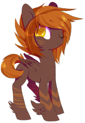 Size: 457x661 | Tagged: safe, artist:sorasku, oc, oc only, pegasus, pony, colored pupils, female, mare, one eye closed, simple background, smiling, solo, transparent background, winged hooves, wink