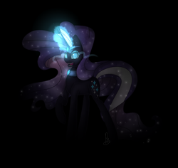 Size: 1800x1700 | Tagged: safe, artist:soundwavepie, derpibooru import, nightmare rarity, glowing horn, solo