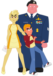 Size: 600x861 | Tagged: safe, artist:queencold, garble, oc, oc:caldera, oc:maximus, human, equestria girls, clothes, dress, equestria girls-ified, father, father and child, father and son, female, human garble, humanized, husband and wife, male, military, mother, mother and child, mother and son, paper, parent and child, simple background, son, transparent background, uniform