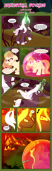 Size: 1919x6236 | Tagged: safe, artist:estories, oc, oc only, oc:alice goldenfeather, oc:möbius, pegasus, pony, unicorn, comic:find yourself, absurd resolution, comic, crystal, female, fire, force field, magic, male, mare, raised hoof, stallion