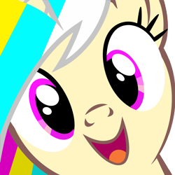 Size: 5000x5000 | Tagged: safe, edit, oc, oc only, oc:trinity deblanc, pony, unicorn, absurd resolution, close-up, female, hi anon, looking at you, mare, meme, open mouth, open smile, simple background, smiling, smiling at you, solo, transparent background