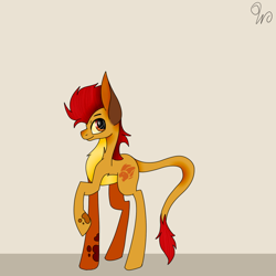 Size: 1000x1000 | Tagged: safe, artist:winterflaze26, big cat, hybrid, lion, kion, ponified, solo, the lion guard