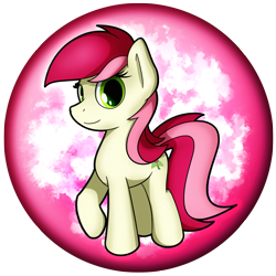 Size: 2539x2539 | Tagged: safe, artist:flamevulture17, roseluck, earth pony, pony, commission, female, looking at you, mare, raised hoof, smiling, solo