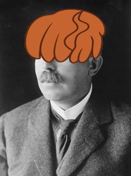 Size: 763x1024 | Tagged: safe, artist:ushiki, edit, prince rutherford, human, 1000 hours in gimp, barely pony related, ernest rutherford, irl, photo, pun, solo, visual pun