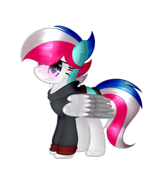 Size: 2113x2341 | Tagged: safe, artist:doux-ameri, oc, oc only, oc:silver stars, pegasus, pony, base used, clothes, female, high res, hoodie, mare, simple background, solo, transparent background