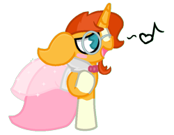 Size: 719x556 | Tagged: safe, artist:thefanficfanpony, sunburst, pony, unicorn, crossdressing, music notes, solo