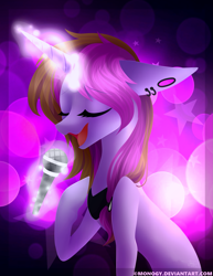 Size: 1793x2325 | Tagged: safe, artist:monogy, oc, oc only, oc:symphony diamond, pony, unicorn, glowing horn, singing, solo