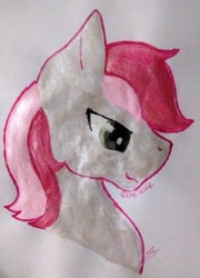 Size: 1024x1419 | Tagged: safe, artist:anxiouslilnerd, roseluck, pearlescent, shiny, solo, traditional art, watercolor painting