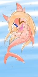 Size: 632x1264 | Tagged: safe, artist:starlightlore, oc, oc only, oc:peach bloom, fish, original species, shark pony, cute, female, filly, solo