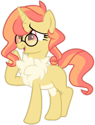 Size: 733x969 | Tagged: safe, artist:lnspira, oc, oc only, pony, unicorn, base used, chest fluff, female, glasses, mare, simple background, solo, transparent background