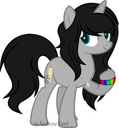 Size: 800x859 | Tagged: safe, artist:t-aroutachiikun, oc, oc only, oc:aquamarine black, pony, unicorn, female, mare, simple background, solo, transparent background