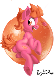 Size: 1009x1421 | Tagged: safe, artist:pajama-ham, oc, oc only, oc:orange slice, earth pony, pony, female, mare, plot, solo