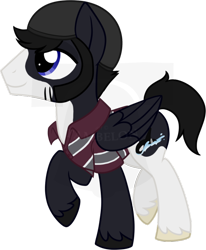 Size: 600x729 | Tagged: safe, artist:tambelon, oc, oc only, oc:spy hop, pegasus, pony, clothes, male, shirt, solo, stallion