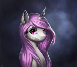 Size: 2702x2345 | Tagged: safe, artist:l1nkoln, oc, oc only, pony, unicorn, bust, female, mare, portrait, solo