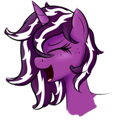 Size: 2800x2800 | Tagged: safe, artist:vulsegardt, oc, oc only, pony, eyes closed, female, freckles, mare, open mouth, simple background, solo, transparent background