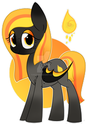 Size: 1024x1451 | Tagged: safe, artist:toodaioo, artist:toods, oc, oc only, bat pony, pony, adoptable, auction, cutie mark, eyelid, eyeshadow, female, food, gradient, gradient mane, gray, makeup, mare, orange, red, simple background, solo, transparent background, watermark, yellow
