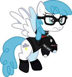 Size: 1134x1215 | Tagged: safe, alternate version, artist:lightningbolt, derpibooru exclusive, part of a set, lightning bolt, white lightning, pegasus, pony, .svg available, bottomless, choker, clandestine industries, clothes, confused, emo, female, fingerless gloves, flying, glasses, gloves, jewelry, mare, minecraft, my chemical romance, necklace, panic! at the disco, pants, partial nudity, shirt, simple background, solo, spiked choker, spread wings, svg, t-shirt, transparent background, undershirt, vector, wristband