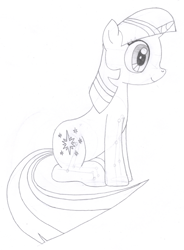 Size: 1288x1748 | Tagged: safe, artist:aafh, twilight sparkle, monochrome, solo, traditional art