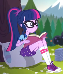 Size: 548x638 | Tagged: safe, screencap, sci-twi, twilight sparkle, equestria girls, legend of everfree, clothes, converse, cute, legs, shoes, sneakers, solo, twiabetes