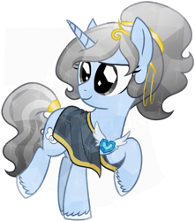 Size: 800x905 | Tagged: safe, artist:tambelon, oc, oc only, oc:frostfall, crystal pony, pony, unicorn, female, jewelry, mare, solo