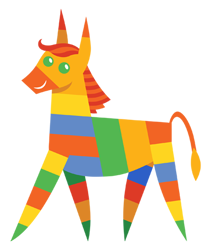 Size: 400x475 | Tagged: safe, artist:mikej, oc, oc only, donkey, pony, burro, fiesta, piñata, pointy ponies, simple background, solo, transparent background