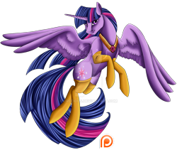 Size: 1024x866 | Tagged: safe, artist:crecious, twilight sparkle, twilight sparkle (alicorn), alicorn, pony, clothes, flying, patreon, patreon logo, simple background, socks, solo, transparent background, watermark