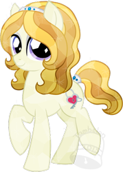 Size: 500x697 | Tagged: safe, artist:tambelon, oc, oc only, oc:amber locket, crystal pony, pony, female, jewelry, mare, solo