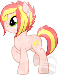 Size: 468x600 | Tagged: safe, artist:tambelon, oc, oc only, oc:pink sugar lemonade, crystal pony, pony, female, mare, piercing, solo