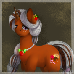 Size: 1000x1000 | Tagged: safe, artist:moonwolfpony, oc, oc only, pony, unicorn, jewelry, necklace, solo