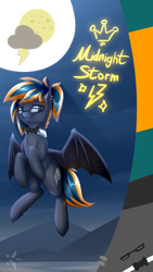 Size: 1080x1920 | Tagged: safe, artist:starfall-spark, oc, oc only, oc:midnight storm, bat pony, pony, bowtie, female, glasses, mare, reference sheet, solo