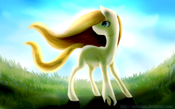 Size: 1600x1000 | Tagged: safe, artist:isorrayi, oc, oc only, earth pony, pony, female, mare, solo, windswept mane