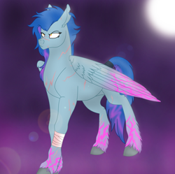 Size: 2656x2644 | Tagged: source needed, safe, artist:neonaarts, nightshade, scar, solo, unshorn fetlocks, wondeverse