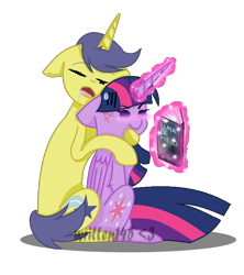 Size: 578x651 | Tagged: safe, artist:written145, comet tail, twilight sparkle, twilight sparkle (alicorn), alicorn, pony, book, cometlight, female, male, shipping, spanish, straight