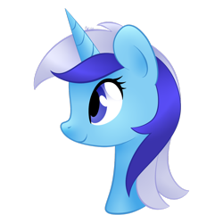 Size: 1280x1280 | Tagged: safe, artist:orcakisses, part of a set, minuette, pony, unicorn, bust, portrait, profile, simple background, smiling, solo, transparent background