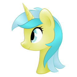 Size: 1280x1280 | Tagged: safe, artist:orcakisses, part of a set, lemony gem, pony, unicorn, bust, portrait, profile, simple background, smiling, solo, transparent background