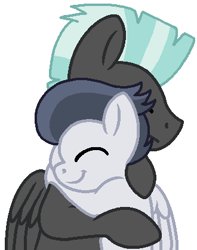 Size: 330x418 | Tagged: safe, artist:mlpfimlover97, rumble, thunderlane, pegasus, pony, base used, brotherly love, brothers, cute, eyes closed, hug, male, simple background, stallion, white background