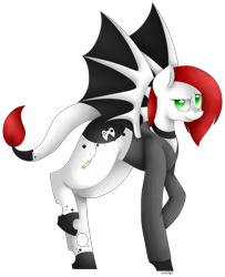 Size: 2455x3025 | Tagged: safe, artist:pinkpearlmlp, oc, oc only, bat pony, pony, augmented tail, bat wings, clothes, high res, male, simple background, solo, stallion, transparent background